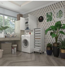 Resim Kenzlife Çamaşır Makinesi Dolabı Sinemsepet Byz 09 Lu Banyo Arkalıksız Kurutma Bulaşık Çok Renkli 