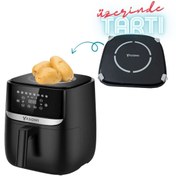 Resim Yasomi Y55 Tartı Özellikli Siyah 5.7l-6 Litre 1700w Airfryer Fritöz 