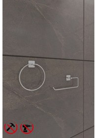 Resim Alper Banyo Scilla Kare Krom Yapışkanlı 2'li Set - Yuvarlak Havluluk Solo Havluluk Krom 