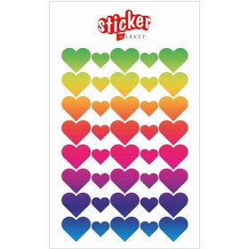 Resim Gökkuşağı Kalp Sticker Seti 