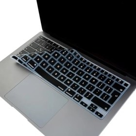 Resim Mena Rise MacBook Klavye Koruyucu Air 13 Inç M1,A2337,A2179 Uyumlu Ince Silikon Şeffaf Siyah Seçenekli Uk Avrupa Ingilizce Stiker Baskılı Id Silikon Film Siyah 