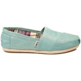 Resim Toms Bayan Espadril Turquoise Metallic Linen Su Yeşili 