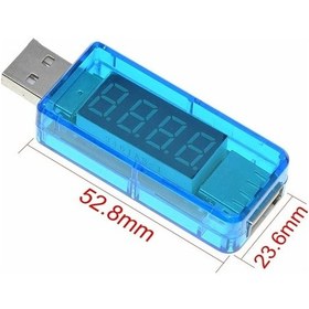 Resim Usb Voltmetre Ampermetre Led Gösterge Volt Amper Gerilim Ölçer 