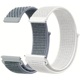 Resim Gateesat 2 Adet 20mm 22mm Nylon Spor Kolluk Saat Kayışı, Multicolor 6 Hızlı Çıkarılabilir 