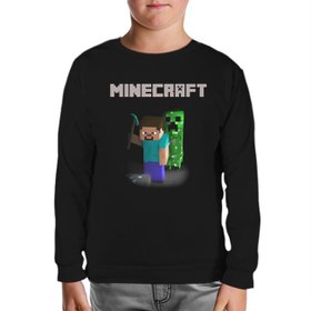 Resim Minecraft - 7 Siyah Çocuk Sweatshirt 