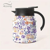 Resim Willowhaven House Purple Flower 1000ml Vakumlu Paslanmaz Çelik Termos Seyahat Bardağı Sıcak Soğuk İçecek 