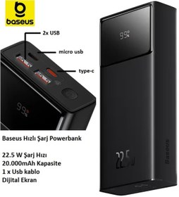 Resim KDROĞLU KDROGLU Star-Lord 20.000 mAh Digital Display Powerbank 65W-Siyah New Desing 1109836 