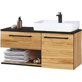 Resim Turkuaz Seramik Duru Etajerli Lavabo 50 x 40 CM.Denko Piramit 90 Alt Modül 