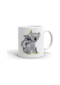 Resim Anne Koala Ve Yavrusu Seramik Beyaz Kupa 