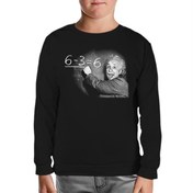 Resim Einstein Siyah Çocuk Sweatshirt 