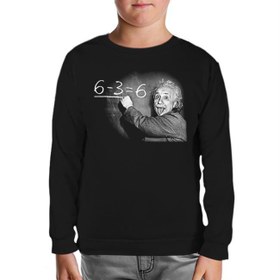 Resim Einstein Siyah Çocuk Sweatshirt 