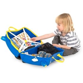 Resim Trunki Çocuk Bavulu - Polis Arabası Percy 