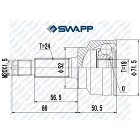Resim Aks Kafası Dıs Prıde 1.3 16v 96 Dıs Freze:24 Ic Freze:19 Conta Capı:52 Boy:13 