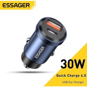 Resim Essager Usb Araç Şarj Cihazı Hızlı Şarj 4.0 Qc4.0 Pd3.0 Scp 5a Tip C 30w Hızlı Araç Usb Şarj Cihazı İphone Uyumlu 13 12 Xiaomi Cep Telefonu 
