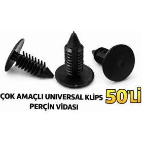 Resim Voltrex Design Universal Plastik Klips Perçin Vidası – Araç Tavan, Tampon ve Iç Panel Uyumlu – Siyah 