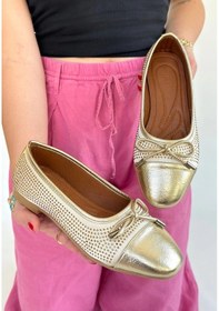 Resim Biçomi Etya Gold Cilt Babet Ayakkabı Çok Renkli 
