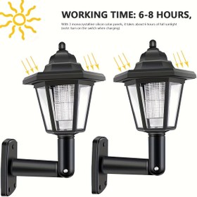 Resim 1/2 Paket Güneş Enerjili Dış Mekan Küçük Altıgen Saray Lambası, Dış Mekan Peyzaj Bahçe Dekoratif Işık, Güneş Duvar Lambaları, Retro Lamba, Yüksek Kaliteli Enerji Tasarrufu, Çim, Bahçe, Yol ve Giriş Yolu Süslemesi İçin Uygun 