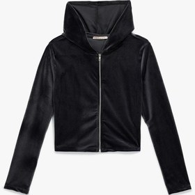 Resim Koton Fermuarlı Uzun Kollu Rahat Kalıp Kapüşonlu Crop Pijama Üstü Antrasit 6wlk40059mk Antrasit 