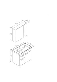 Resim Orka Enez 80 Cm Mdf Beyaz Banyo Dolabı Alt Modül Ve Lavabo Beyaz 