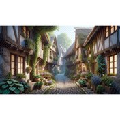 Resim Venspor Nostaljik Ortaçağ Sokakları Arkaplan, 200x150cm, Fon, Duvar Örtüsü 