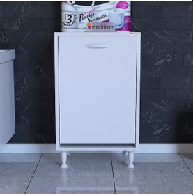 Resim Modilayn Söke 45 X 75 X 32,5 Cm Kirli Çamaşır Sepetli Banyo Dolabı 