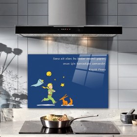 Resim Decorita Cam Ocak Arkası Koruyucu | Küçük Prens - Zaman | 40cm X 60cm 