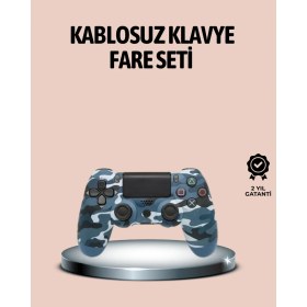 Resim Bluetooth Kablosuz Ps4 Gamepad Çift Motorlu Siyah Controller 