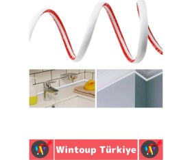 Resim Uzun Ömürlü Lavabo Duş Kenarı Su Sızıntısı Önleyen Kendinden Yapışkanlı Su Bariyeri 2 Metre x 2 Adet 