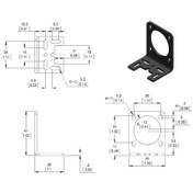 Resim Aluminyum L Tipi Nema 14 Step Motor Tutucu - Pl-2257 