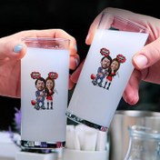 Resim Ben Sana Mahkum Karikatürlü İkili Rakı Bardağı Seti 