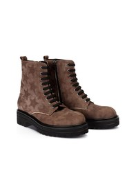 Resim Deery Hakiki Süet Vizon Rengi Kadın Postal Bot Vizon 