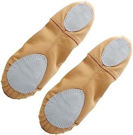 Resim YARNOW 2 Çift Pantuflas Para Hombres Bale Terlikleri Bayan Dans Ayakkabısı Kadınlar Için ışıltılı Daireler Yoga Çorap Ayakkabı Deri Cep Düz Ayakkabılar Erkeklerin 