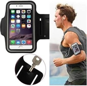 Resim Corcoz İphone 15 Cep Telefonu İle Uyumlu Spor Kol Bandı, Koşu için Telefon Tutucu, Anahtar ve Kulaklık Girişli, Siyah 