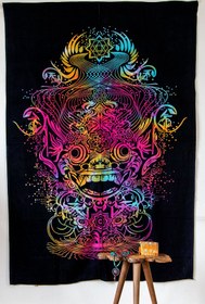 Resim Lila Rosa Mandala Desenli Yatak Ve Duvar Örtüsü 