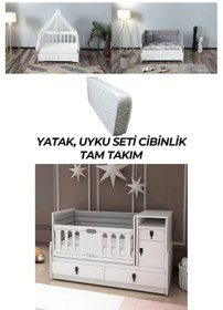 Resim Patiko R131 Beyaz Büyüyen Beşik Tam Takım Beyaz 