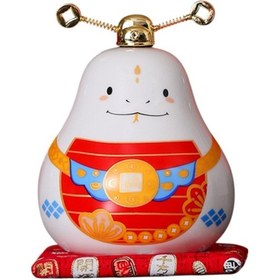 Resim Homyl Kumbara Masaüstü Hediye Seramik Heykel Oturma Beyaz 