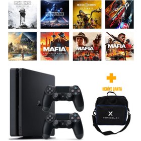 Resim Sony PlayStation 4 Slim 500GB + 8 Dijital Oyun + Çift Kol + ConsoleX Çanta (Yenilenmiş) 