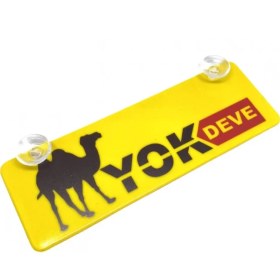Resim MidasTech Yok Deve Yazılı Sarı Dekor Plaka Vantuzlu Cam Süsü 22X7.5CM Nemere 