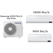 Resim Samsung WindFree Multi 23200 BTU 1 Dış + 2 İç Ünite (9+18) Duvar Tipi Klima 