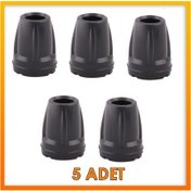 Resim Herdegen Kanedyen Baston Lastik Ucu Siyah 5 Adet 18 MM 