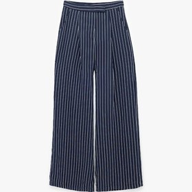 Resim Koton Cepli Pileli Geniş Paça Palazzo Pantolon Lacivert Çizgili 6wak40079pw 7s2 