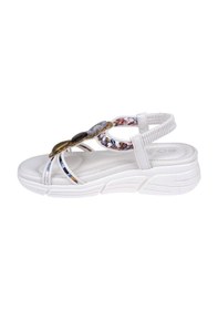 Resim Guja Taşlı Comfort 5cm Dolgu Taban Kadın Sandalet Gj-26y1542 Beyaz 