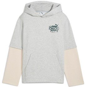 Resim Puma Mid 90s Layered Çocuk Gri Kapüşonlu Sweatshirt Gri 