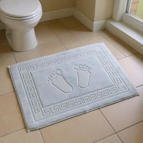 Resim Mavi Greek Ayak Havlusu - 50x70 Cm, 245 Gr,%100 Pamuk, Spa Ve Otel Banyo Paspası, Günlük Kullanıma Uygun Gri 