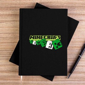 Resim Minecraft Skeleton And Creeper Siyah Çizgisiz Kanvas Defter - Siyah 