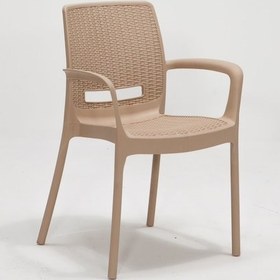 Resim 6 Adet Rattan Kollu Bahçe Sandalye -cappucino 