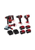 Resim Einhell Kit21 18V 5.2 Ah Li-ion 4 Akülü Matkap + Tork Sıkma + Taşlama + Kırıcı Delici Set 