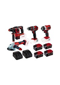 Resim Einhell Kit21 18V 5.2 Ah Li-ion 4 Akülü Matkap + Tork Sıkma + Taşlama + Kırıcı Delici Set 