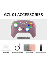 Resim Gizala Kablosuz Oyun Kolu Gamepad Hall Effect Triggers Joystick Switch 2/pc/android/Apple Uyumlu iOS Lila 