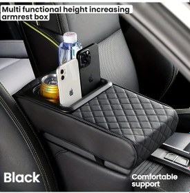 Resim Chuangyinshop Hafıza Köpüğü Konsol Kolçak Yastığı, Cep İlaveli Siyah 